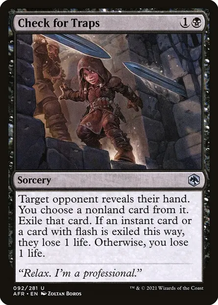 Check for Traps, Magic card AFR 92 — Adventures in the Forgotten Realms set