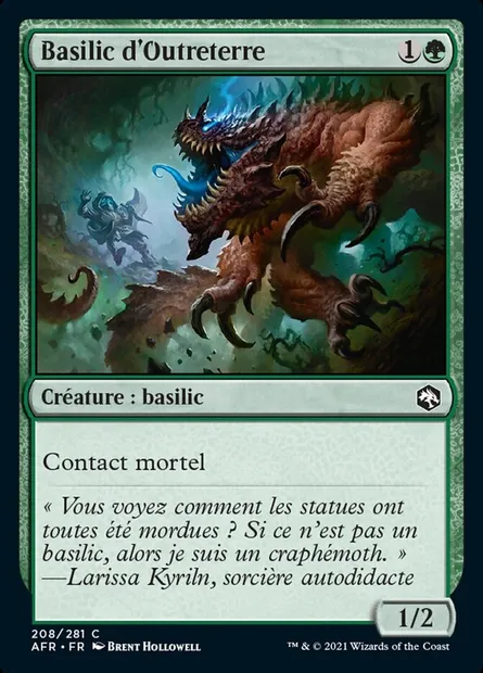 Basilic d'Outreterre, carte Magic AFR 208 — extension Forgotten Realms: Aventures dans les Royaumes Oubliés