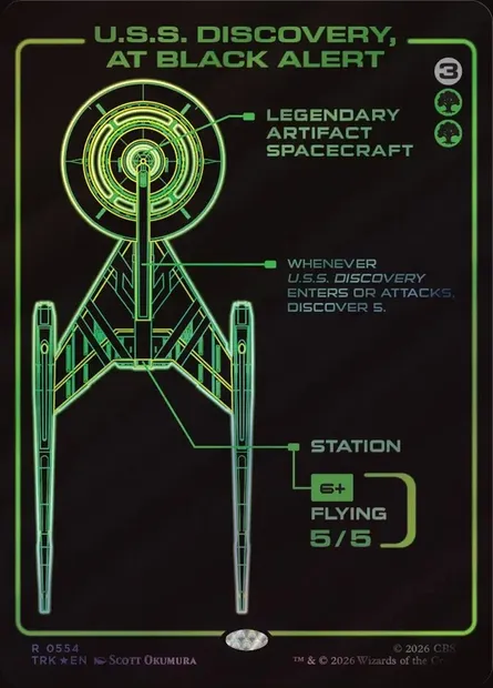 U.S.S. Discovery, at Black Alert, Magic card TRK 554 — Star Trek set