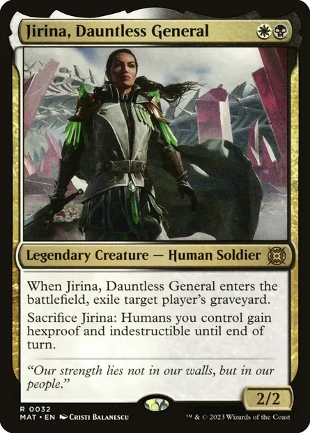 Jirina, Dauntless General, Magic card MAT 32 — March of the Machine: The Aftermath set