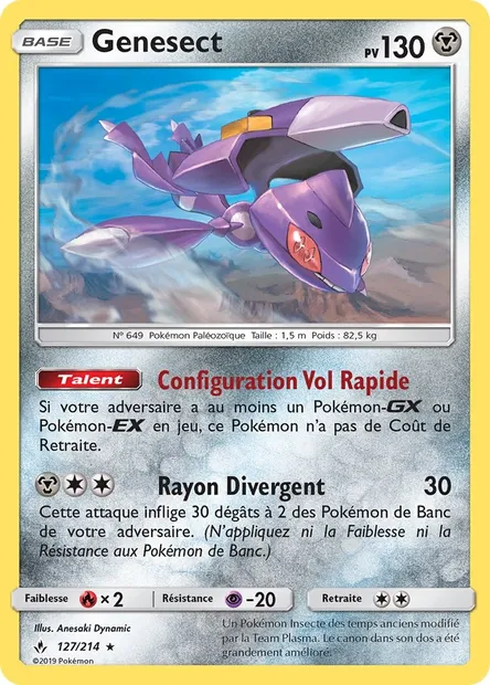 Genesect, carte Pokémon UNB 127 — extension Alliance Infaillible