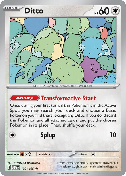 Ditto, Pokémon card MEW 132 — 151 set