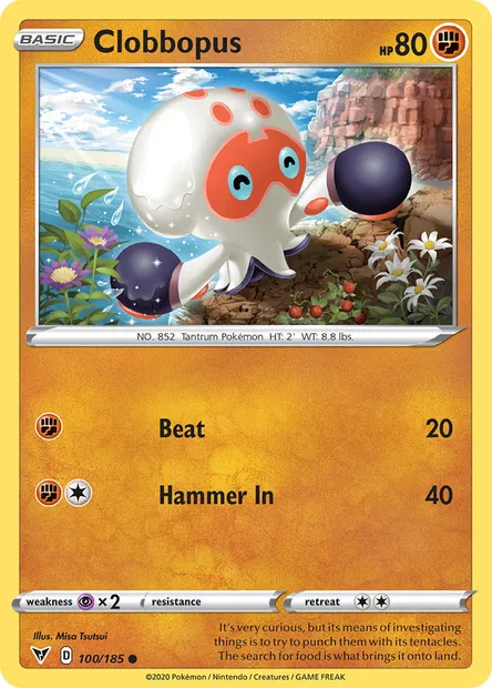 Clobbopus, Pokémon card VIV 100 — Vivid Voltage set