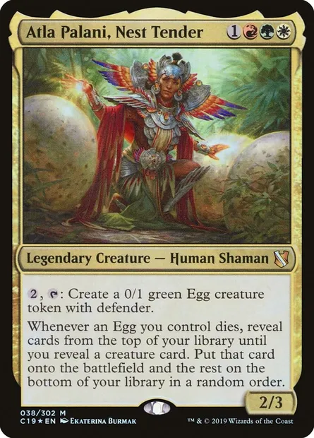 Atla Palani, Nest Tender, Magic card C19 38 — Commander 2019 set