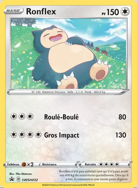Ronflex, carte Pokémon SWSH 032 — extension Promo SWSH