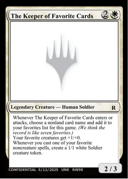 The Keeper of Favorite Cards, Magic card UNK RW90b — Unknown Event set