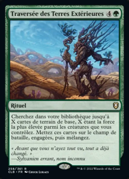 Traversée des Terres Extérieures, carte Magic CLB 258 — extension Commander Légendes : la bataille de la Porte de Baldur