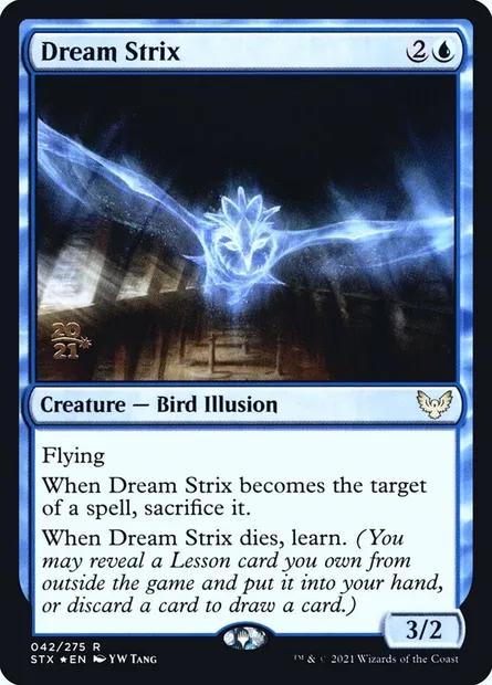 Strix des rêves, carte Magic PSTX 42s — extension Strixhaven: School of Mages Promos