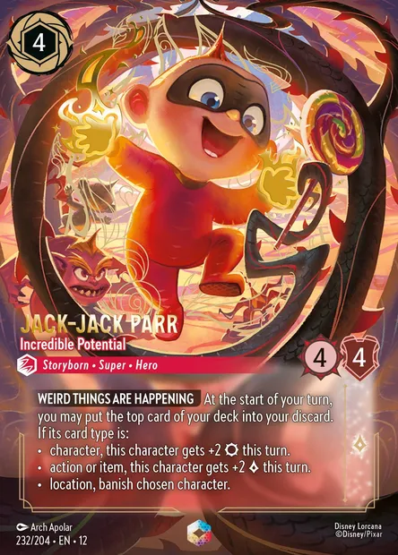 Jack-Jack Parr - Incredible Potential, Disney Lorcana card CH12-232 — Wilds Unknown set