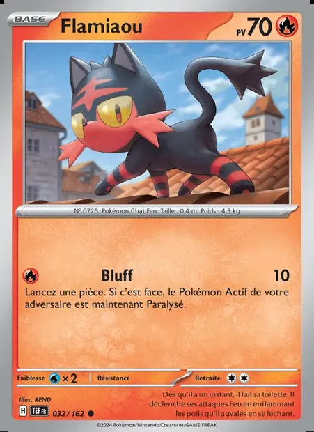 Flamiaou, carte Pokémon TEF 032 — extension Forces Temporelles