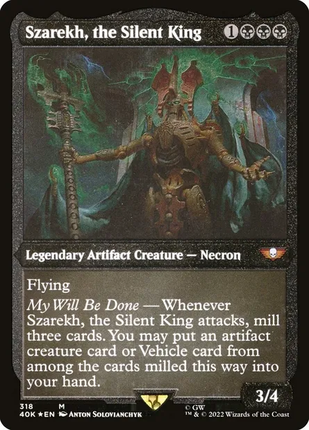 Szarekh, the Silent King, Magic card 40K 318 — Warhammer 40,000 Commander set