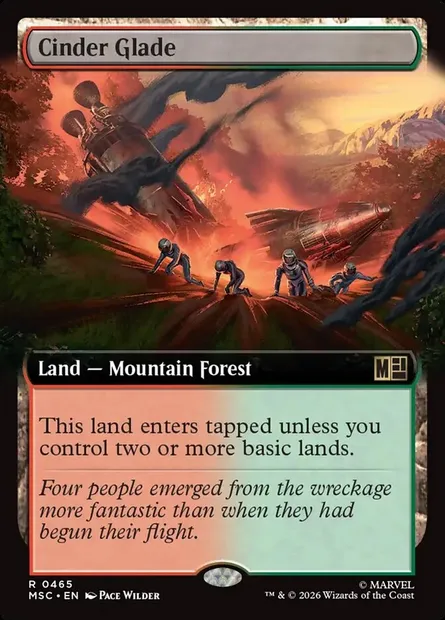 Cinder Glade, Magic card MSC 465 — Marvel Super Heroes Commander set