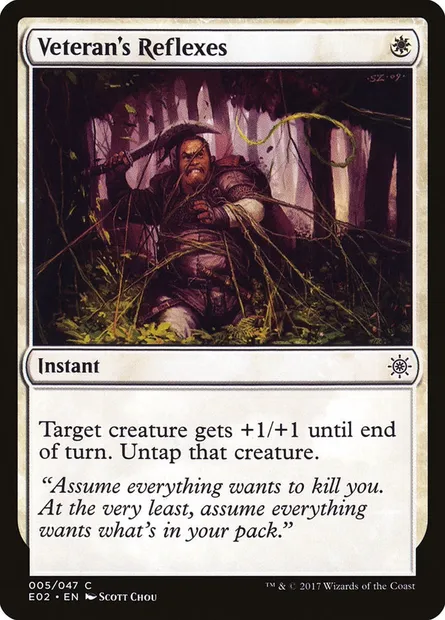 Veteran's Reflexes, Magic card E02 5 — Explorers of Ixalan set