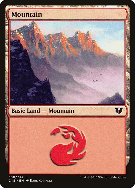 Mountain, Magic card C15 338 — Commander 2015 set