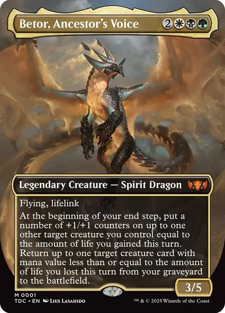 Betor, Ancestor's Voice, Magic card TDC 1 — Tarkir: Dragonstorm Commander set