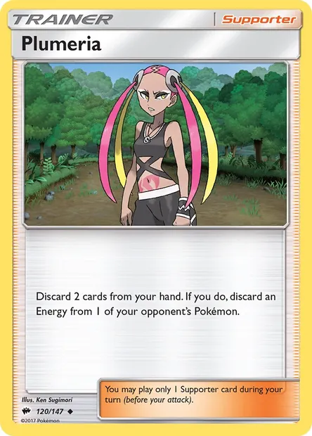 Plumeria, Pokémon card BUS 120 — Burning Shadows set