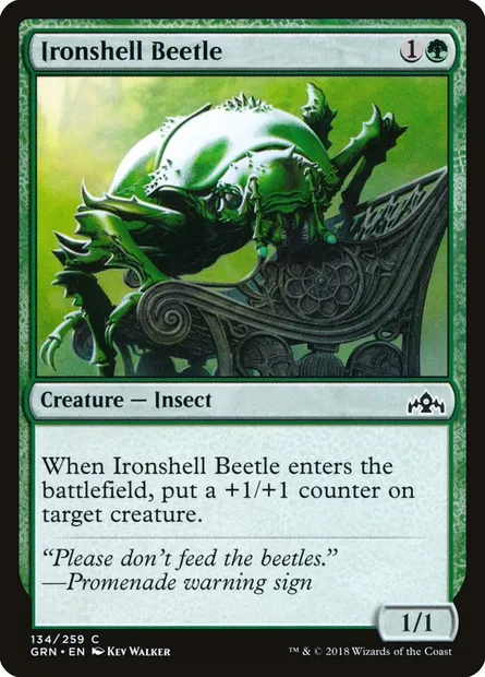 Ironshell Beetle, Magic card GRN 134 — Guilds of Ravnica set