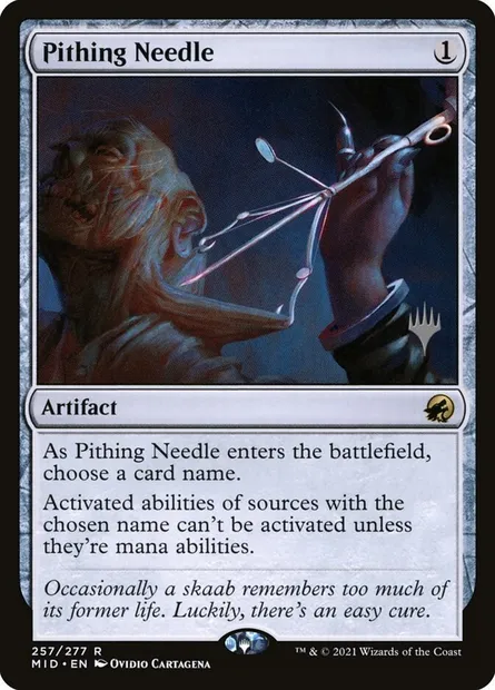 Pithing Needle, Magic card PMID 257p — Innistrad: Midnight Hunt Promos set