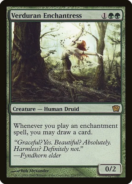 Enchanteresse verduralde, carte Magic 9ED 279★ — extension Neuvième Edition