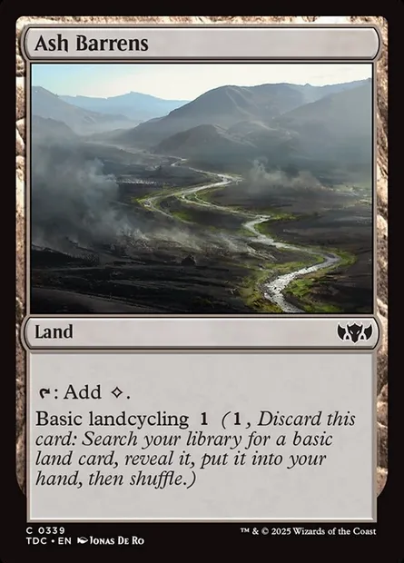 Ash Barrens, Magic card TDC 339 — Tarkir: Dragonstorm Commander set