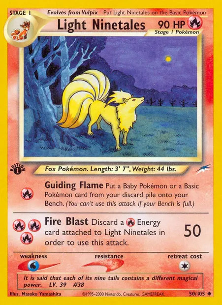 Light Ninetales, Pokémon card NDE 50 — Neo Destiny set