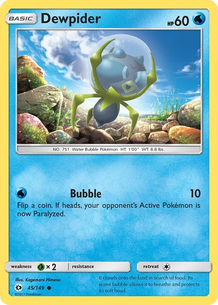 Dewpider, Pokémon card SUM 45 — Sun & Moon set