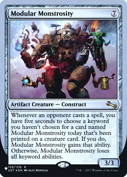 Modular Monstrosity, carte Magic ULST 59 — extension The List (Unfinity Foil Edition)