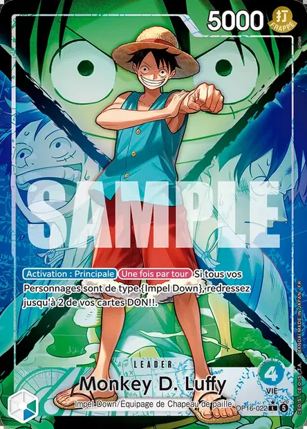 Monkey D. Luffy, carte One Piece OP16-022 — extension L'HEURE DE LA BATAILLE DÉCISIVE