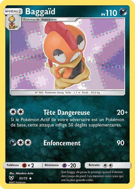 Baggaïd, carte Pokémon SLG 51 — extension Légendes Brillantes