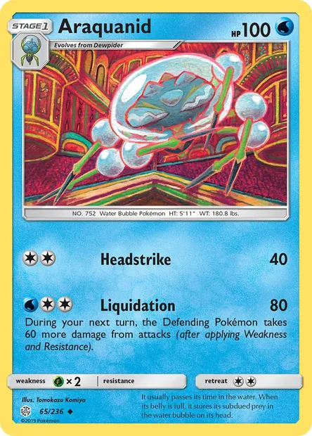 Araquanid, Pokémon card CEC 65 — Cosmic Eclipse set