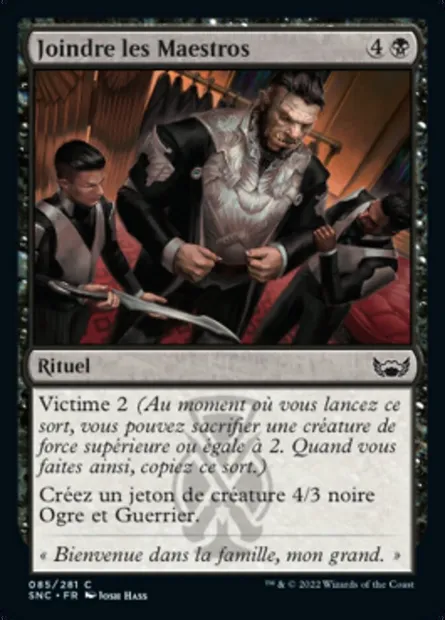 Joindre les Maestros, carte Magic SNC 85 — extension Les rues de la Nouvelle-Capenna