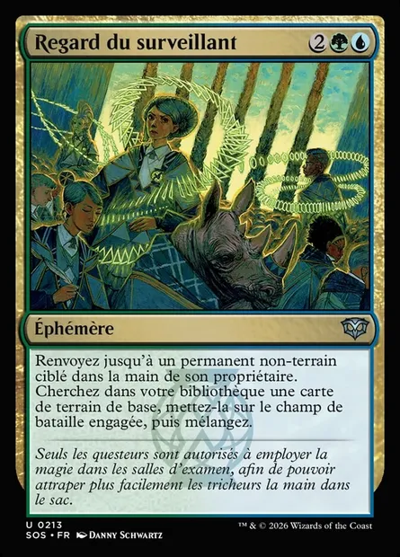 Regard du surveillant, carte Magic SOS 213 — extension Secrets of Strixhaven