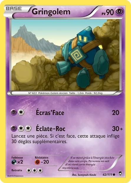 Gringolem, carte Pokémon FFI 42 — extension Poings Furieux