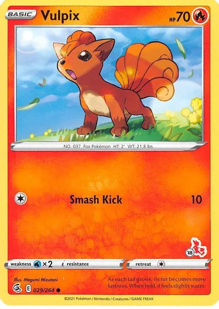Vulpix, Pokémon card BA22 029-18 — Battle Academy 2022 set