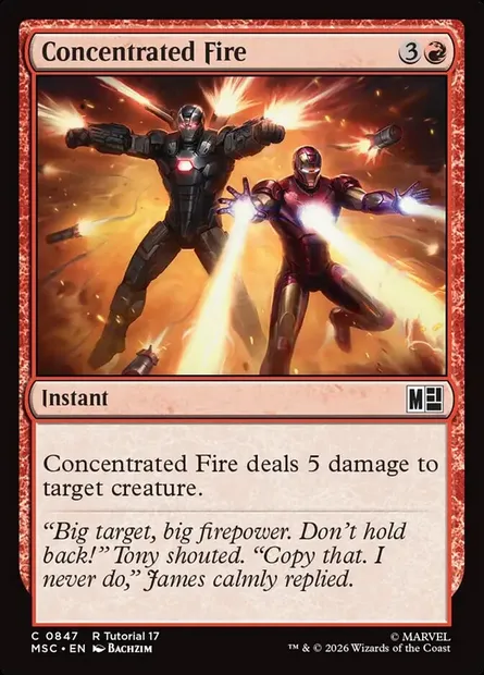 Concentrated Fire, Magic card MSC 847 — Marvel Super Heroes Commander set