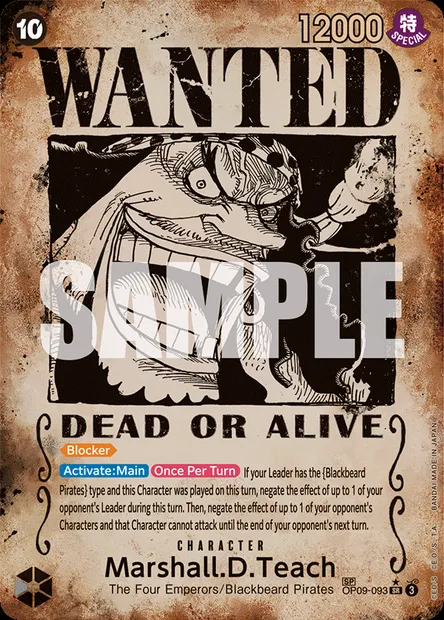 Marshall.D.Teach, One Piece card OP09-093 — EMPERORS IN THE NEW WORLD set