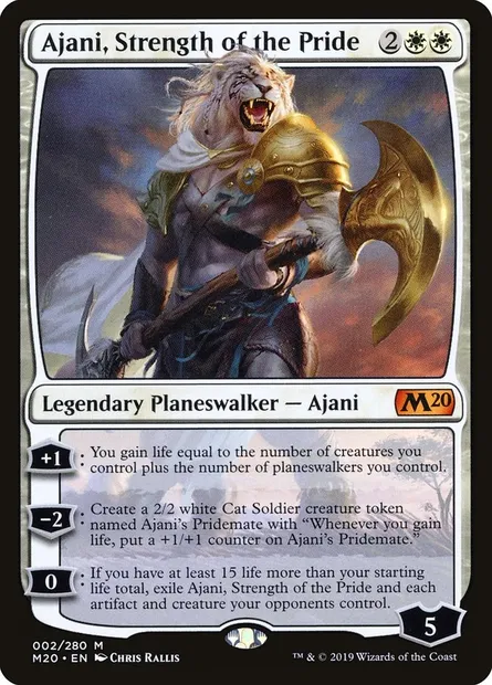 Ajani, Strength of the Pride, Magic card M20 2 — Core Set 2020 set