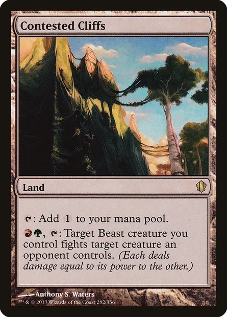 Contested Cliffs, Magic card C13 282 — Commander 2013 set
