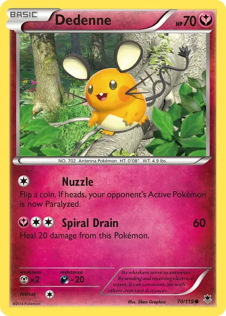 Dedenne, Pokémon card PHF 70 — Phantom Forces set