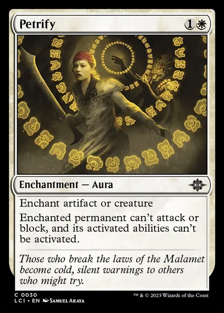 Petrify, Magic card LCI 30 — The Lost Caverns of Ixalan set