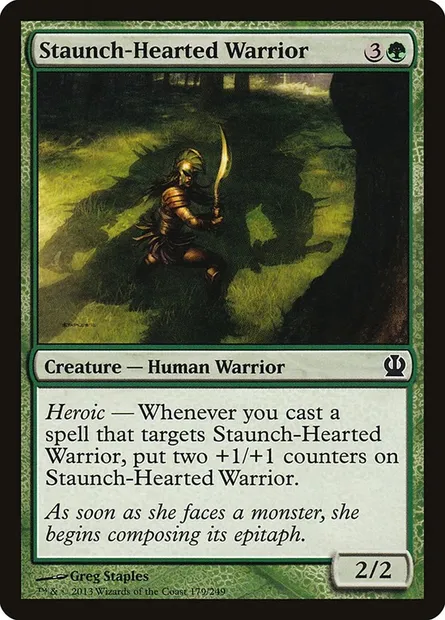 Staunch-Hearted Warrior, Magic card THS 179 — Theros set