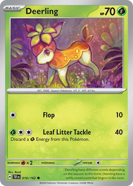 Deerling, Pokémon card TEF 016 — Temporal Forces set