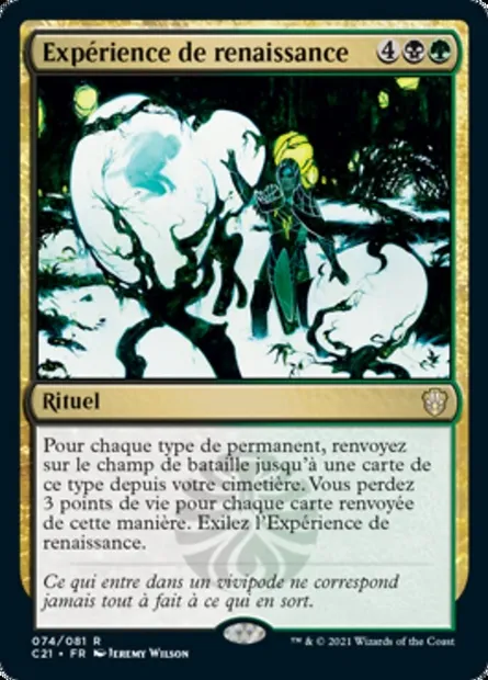 Expérience de renaissance, carte Magic C21 74 — extension Commander 2021