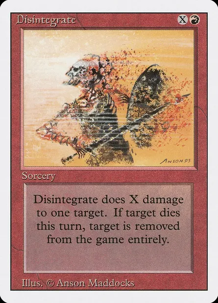 Disintegrate, Magic card 3ED 142 — Revised Edition set