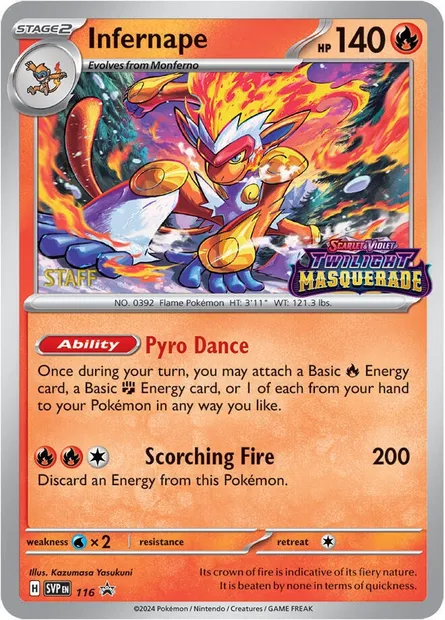 Simiabraz, carte Pokémon PRE 116s — extension Prerelease Promos
