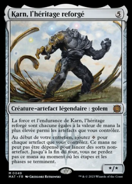 Karn, l'héritage reforgé, carte Magic MAT 49 — extension L'invasion des machines : le jour d'après