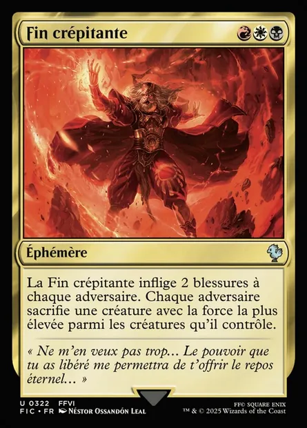 Fin crépitante, carte Magic FIC 322 — extension Final Fantasy Commander