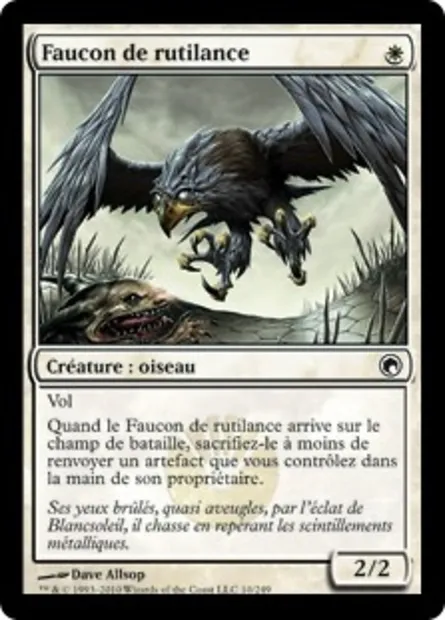 Faucon de rutilance, carte Magic SOM 10 — extension Cicatrices de Mirrodin