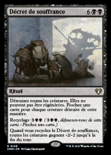 Décret de souffrance, carte Magic CMM 148 — extension Commander Masters