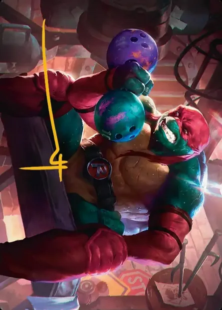 Raphael, Tough Turtle // Raphael, Tough Turtle, carte Magic ATMT 9 — extension Teenage Mutant Ninja Turtles Art Series